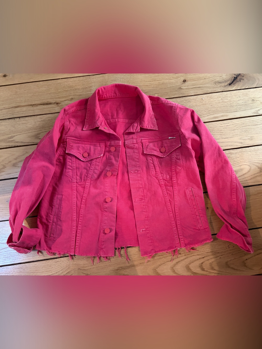 Mother Bright Pink Women’s Denim Jacket